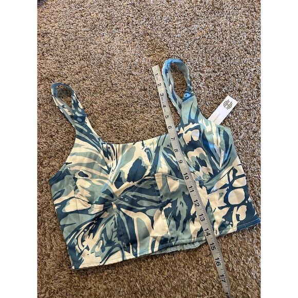 House of Harlow 1960 Women's Blue Satin Smocked Bustier Crop Tank Size S - Picture 8 of 8